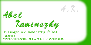 abel kaminszky business card